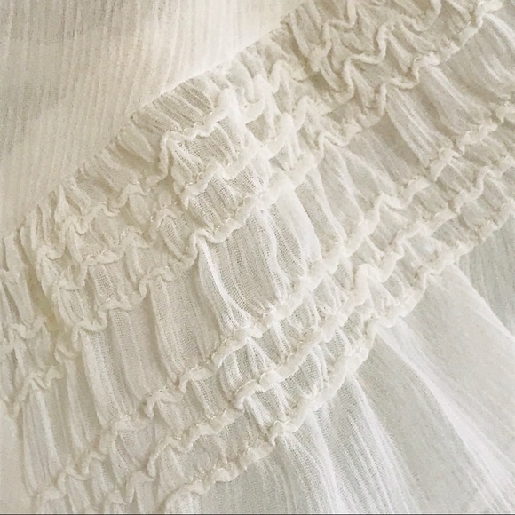 Ann Taylor Loft antique white chiffon blouse - Picture 6 of 10